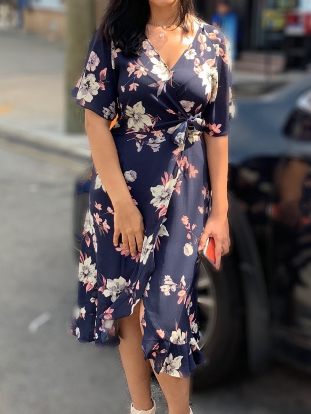 Sienna Sky Navy Floral Wrap Dress